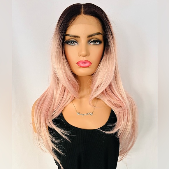 Gettin Wiggy With It Other - Gorgeous Ombre Pink 13x4 Lace Front Premium Fiber Wig for Daily Wear/Date Night💖